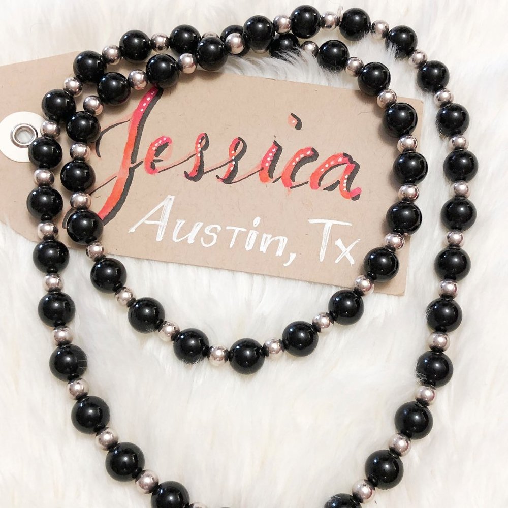 Tiffany Onyx and Silver Necklace